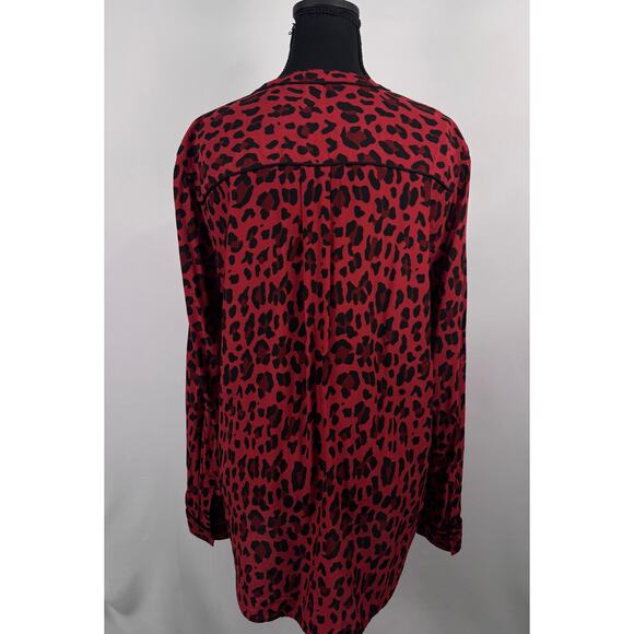 Rails “Lillian” Red Leopard Button Down Blouse Size L - Picture 6 of 13